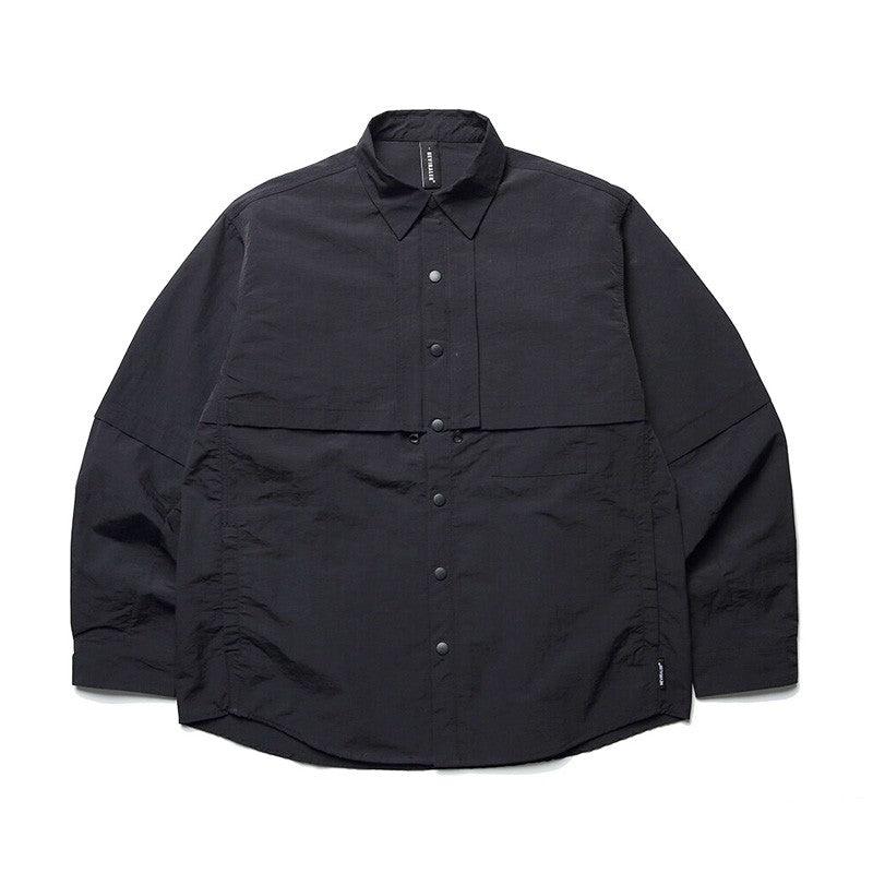 Men Outdoor Waterproof Quick Dry Lightweight Tack Techwear Cargo Shirts Man Streetwear Loose Casual Long Sleeve Oversize Shirt