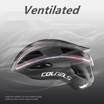 Capacete de Ciclismo Profissional COLNELS com Lanterna Traseira USB e Barra de Luz para Ciclismo de Estrada e Esportes ao Ar Livre