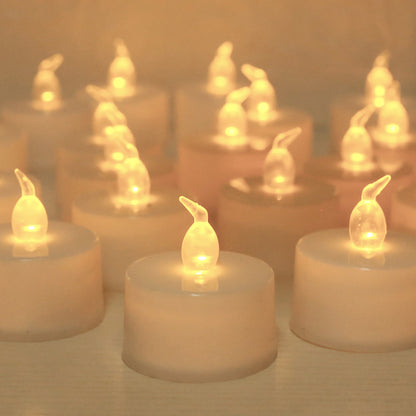 24/48Pcs Flameless LED Candle Lights Battery Powered Creative Wishing Tea Lamp Warm White Halloween Wedding Christmas Decoration