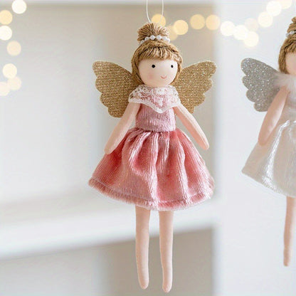 New Christmas Plush Angel Doll Pendant Ornaments Xmas Tree Hanging Decorations For Home Festive Party Decor 2024 New Year Gifts