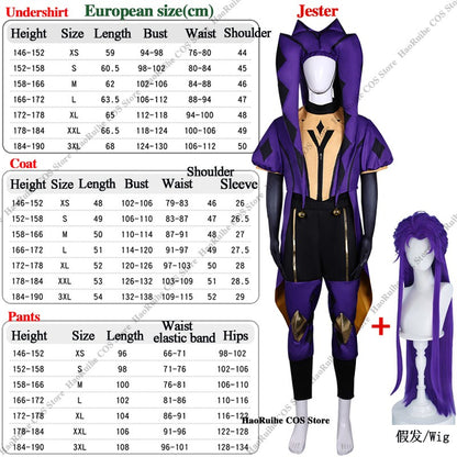 Hot The Freak Circus Pierrot Jester Harlequin Cosplay Costume Adult Clown Top Pant Wigs Joker Uniform Halloween Costume Carnival