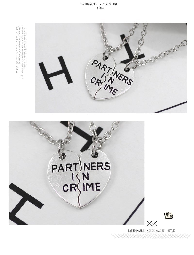 Colar de 2pçs/conjunto Colar com Pingente de Coração Quebrado Colar Masculino e Feminino Melhores Amigas BFF Amizade Aniversário Presente Joias