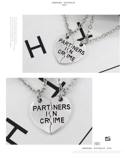 Colar de 2pçs/conjunto Colar com Pingente de Coração Quebrado Colar Masculino e Feminino Melhores Amigas BFF Amizade Aniversário Presente Joias