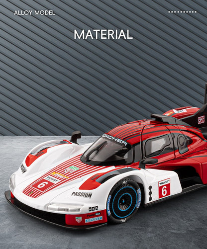 1:22 963 Corrida de Endurance de 24 Horas Modelo de Carro em Liga de Metal Diecast Carro Miniatura com Luz e Som Coleção Carro de Brinquedo para Crianças