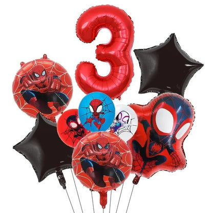 Mask Spider Hero Birthday Party Supplies Tableware Kit Plates Cups Tablecloth Backdrop Balloons Kids Party Decorations Favors