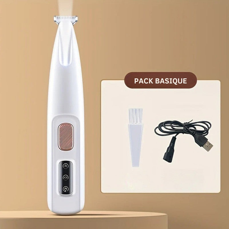 Electric Paw Trimmer For Dogs & Cats Quiet Rechargeable Clipper With LED Light For Ears Face Multifunctional Pet Grooming Tool