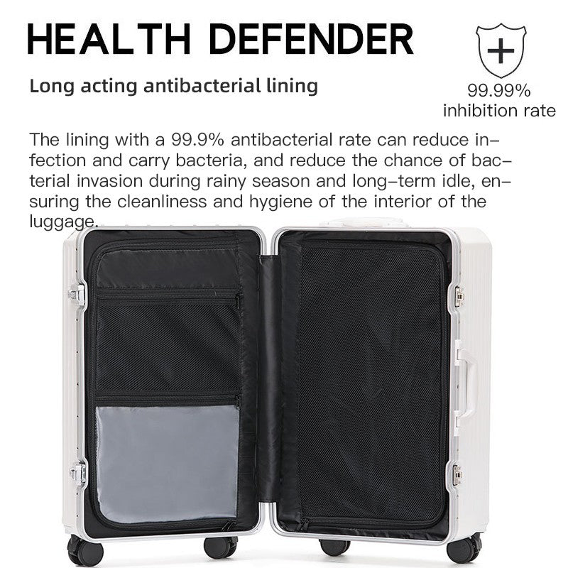 sushimu Mala de Viagem com Alça Larga Masculina 20 24 26 Bagagem de Mão Feminina PC Mala de Bordo com Estrutura de Alumínio