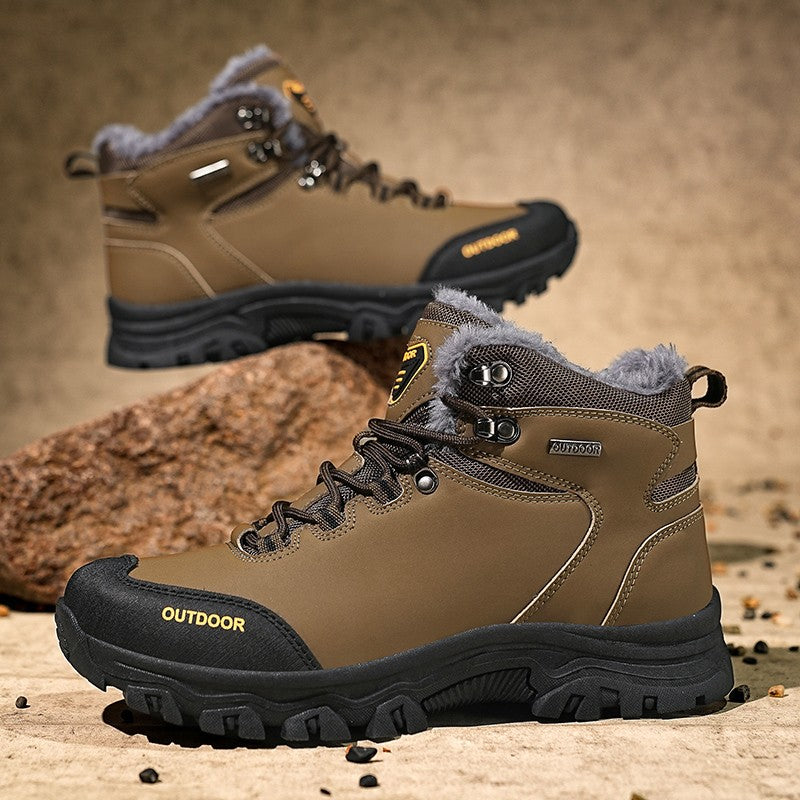 New Men Winter Snow Boots For Waterproof Leather Sneakers Super Warm Men's Boots Outdoor Male Hiking Boots Work Shoes Big Size