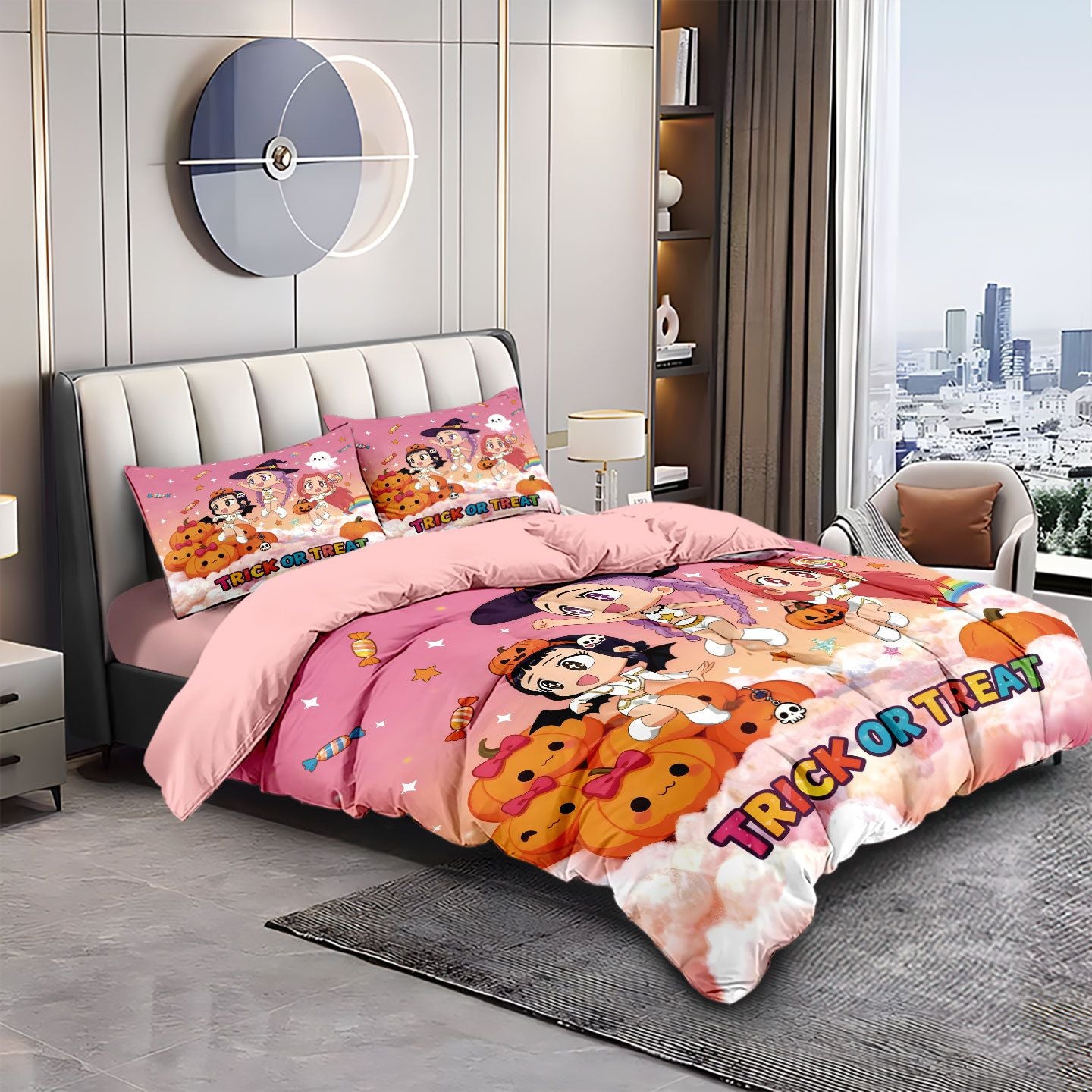 Kpop Demon Hunters Huntrix Bedding Set - Single to King Size, Anime Print Duvet Cover Sets for Adult Bedrooms