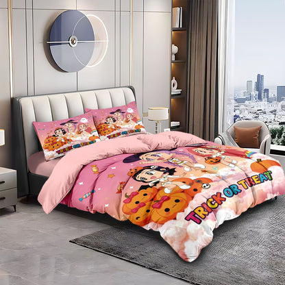 Kpop Demon Hunters Huntrix Bedding Set - Single to King Size, Anime Print Duvet Cover Sets for Adult Bedrooms