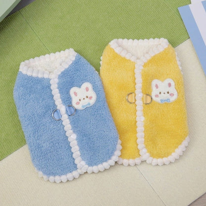 Roupas de cachorro de lã de outono Colete de cachorro com estampa de coelho Moda Moletom de cachorrinho Quente Colete de gato Pulôveres Moletons de estimação Fantasia de chihuahua