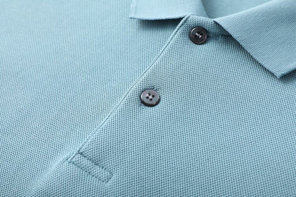 Durable 100% Cotton Men Polo Shirt,Autumn Leisure Long Sleeve, Breathable Lapels T-shirt, 16 Colors, Perfect for Golf and Sports