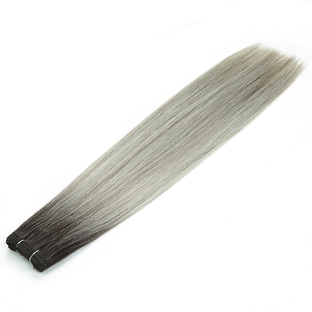 Alibaby Extensões de Cabelo Liso Ombré Tecelagem 26 Polegadas Cabelo Sintético Liso Longo Pacotes Cheios até as Pontas 150g