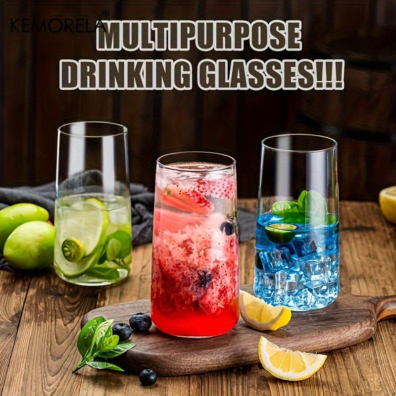 6 Copos Long Drink para Uísque e Café com Canudo de 450ml, Copos para Suco Adequados para Coquetéis e Cerveja, Conjunto de Utensílios de Bar