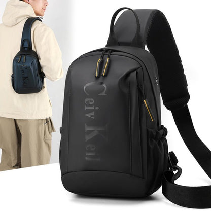 Men's Stylish Chest Pack Convertible Outdoor/Daily Messenger Bag Multi-Position Shoulder Strap  Waterproof Design
