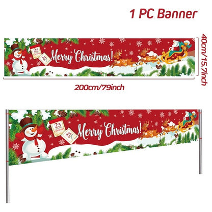 Christmas Outdoor Banner Merry Christmas Decorations For Home 2025 Outdoor Decor Xmas Navidad Noel Natal Happy New Year 2026