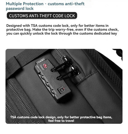 Vacuum sealed travel backpack, expandable air compression system waterproof TSA lock, travel backpack