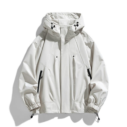 Men Jacket Hooded Windbreaker Trench Coats Oversize 6XL 7XL 8XL Plus Size Waterproof Black Bomber Camping Loose Thin Softshell