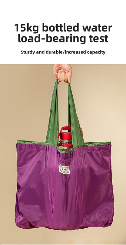 Large-sized drawstring eco-friendly supermarket shopping bag fashionable single-shoulder bag foldableportable handbag,waterproof