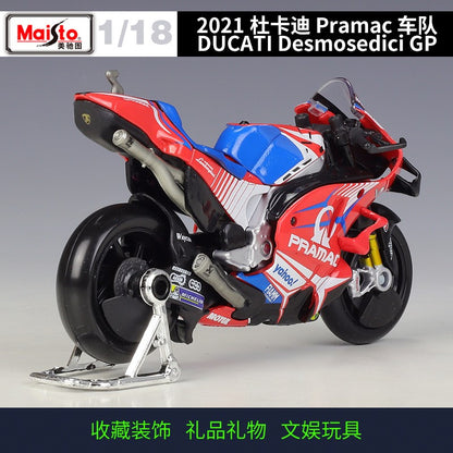 Maisto 1:18 2021 GP Racing Ducati Pramac Racing Veículos Die Cast Colecionáveis Modelo de Moto Brinquedos