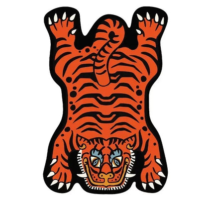 VIKAMA Cartoon Shaped Tiger Carpet Living Room Children's Bedroom Bedside Rugs Home Decor Non-Slip Kitchen Balcony Floor Mats