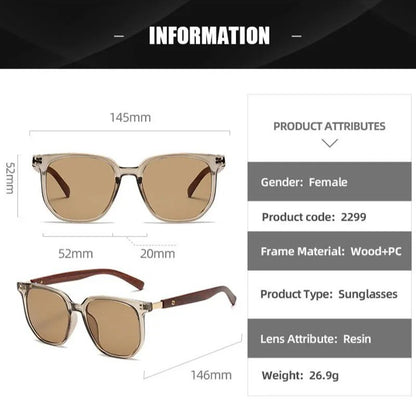 Retro Sunglasses For Men Fashion square Glasses Vintage Sun Glasses Women Luxury Wood Anti-Blu-Ray Lens Eyewear UV400