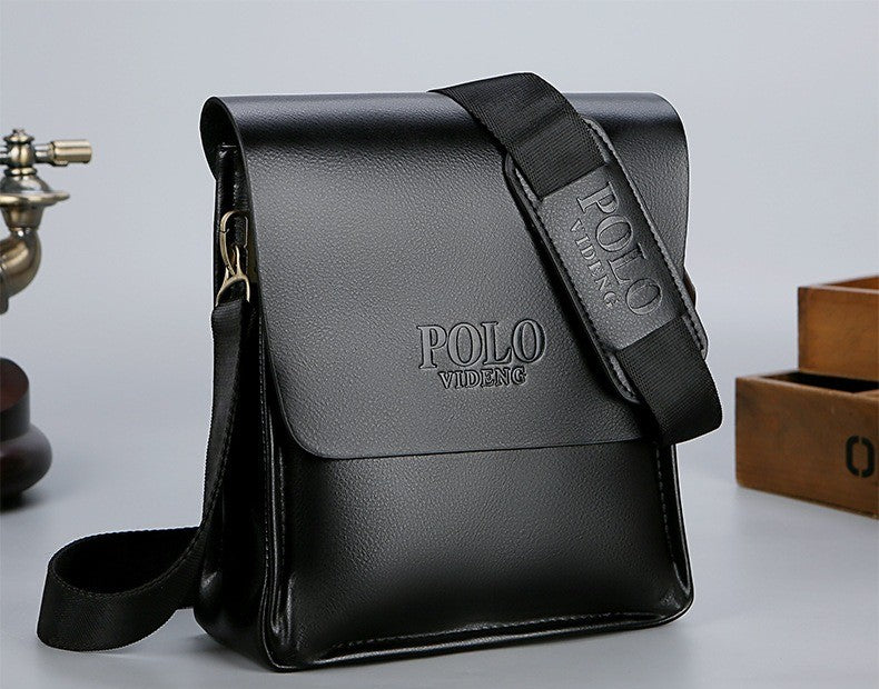 Men's POLO Crossbody Bag Casual Business Style Vertical Shoulder Bag High-quality Leather Trendy Men's Bag Daily Commuting