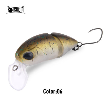 Isca Artificial Kingdom Micro Expert para Pesca 2.3g 37mm Minnow Articulado Flutuante Isca Rígida Swimbait Crankbait de Superfície Isca para Truta