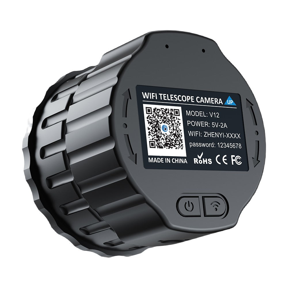 Novo Microscópio V12 Wifi HD Câmera Ocular Eletrônica 2K 4 Milhões Ocular Óptica para Lunetas de 25mm-50mm Telescópio para Observação de Pássaros