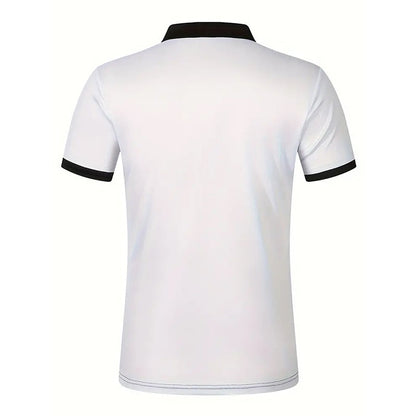 New Summer Men Casual Short Sleeve Lapel Business Polo Shirt 3D Digital Print Stripe Polo Shirt Sport Button Pullover Tops