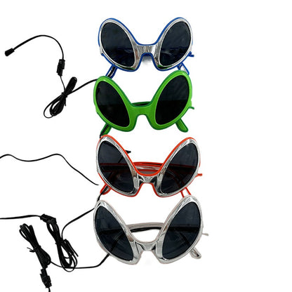 Led Glasses NightClub Masquerade Concert Club Neon Accessories Cool Vogue Flashing LED Futuristic Glasses Men Metal Cool Glasses