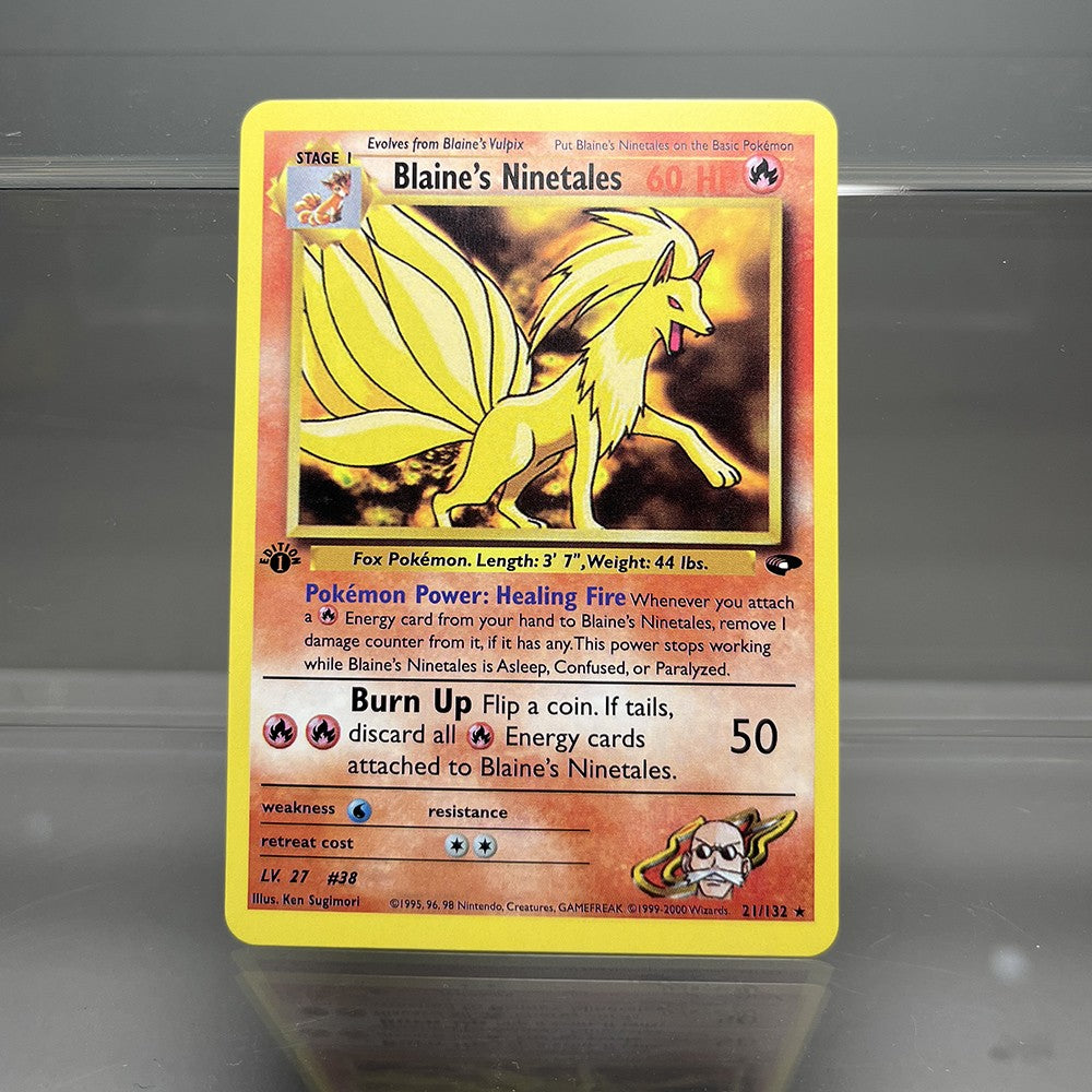 Cartas PROXY PKM Gym-Challenge/Neo-Genesis Lugia Typhlosion Rocket's Mewtwo PTCG Foil Game Collection Cards Game Toys