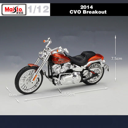 Maisto 1:12 Harley 2014 CVO BREAKOUT Liga de Motocicleta de Corrida Modelo Diecasts Moto Off-road de Metal Brinquedos Infantis Presente