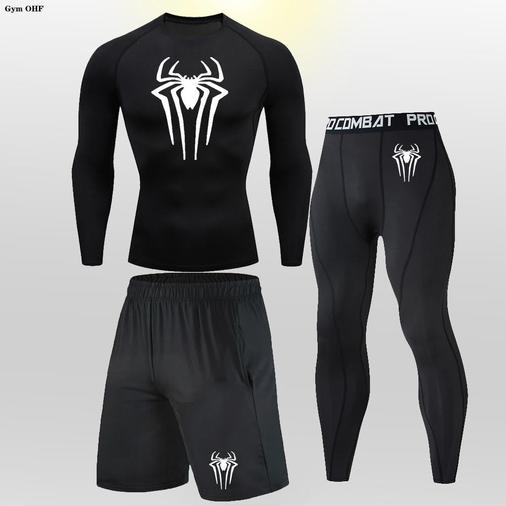 Thermal Man Underwear Set Spi/Der Compression T Shirt Leggings Yoga Sets Fitness