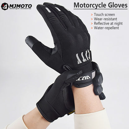 Luvas de motocicleta City Riding Luvas de corrida de moto à prova de vento e à prova d'água para primavera e outono para homens e mulheres Luva de motociclista com tela sensível ao toque