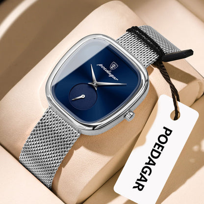 POEDAGAR Luxury Brand Woman Watch Waterproof Stainless Steel Mesh Women's Watches Fashion Elegant Quartz Ladies Wristwatch Reloj