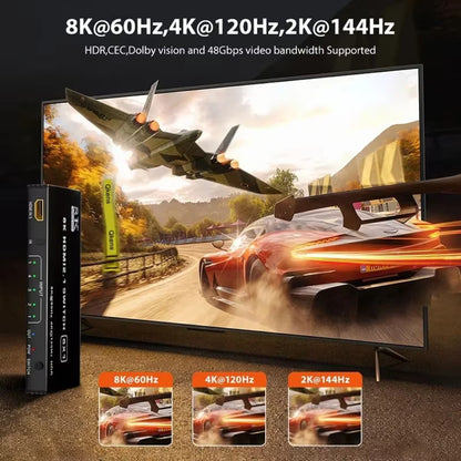 MZX 8K KVM Switch HDMl2.1 Switcher Video 8K@60Hz 4K@120Hz 48Gbps HDR10 Selector Video Converter 5/4/3 in 1 Out for PS5 Xbox PC