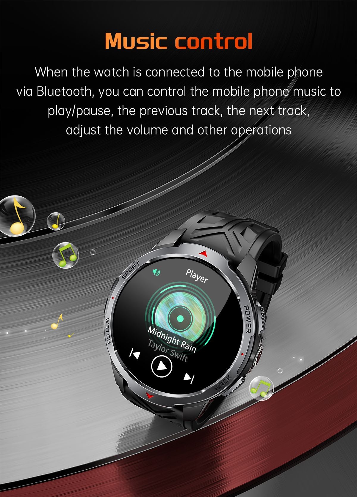LIGE Novo Smartwatch Masculino com Bateria de 1100mAh para Esportes ao Ar Livre, Lanterna LED, Bússola, Chamada Bluetooth
