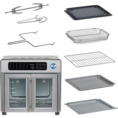 Emeril Lagasse Extra Large French Door Air Fryer Toaster Oven Combo, 24 Cooking Functions and Digital Controls