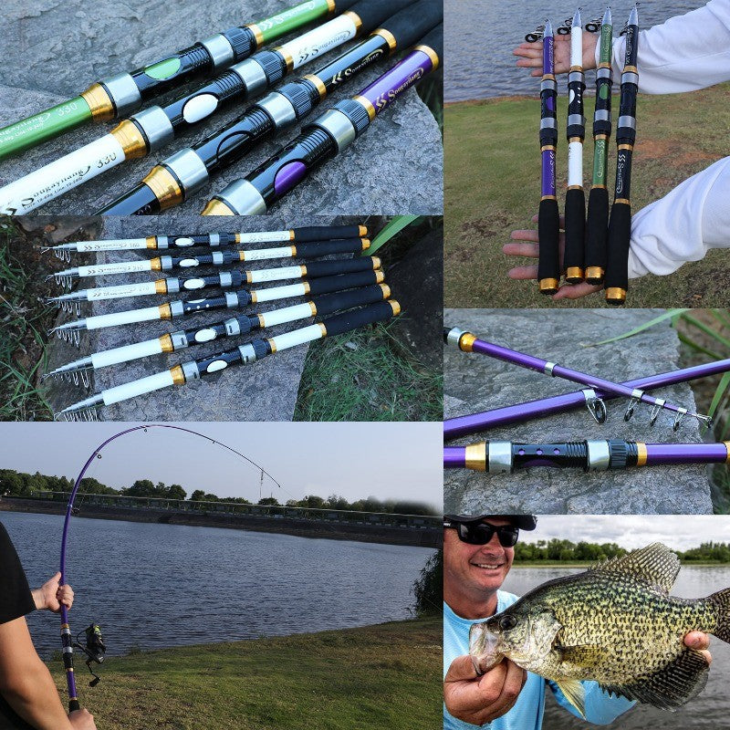 Sougayilang 4 Cores Vara de Pesca Telescópica 1,8m-2,7m Fibra de Vidro Cabo EVA Carpa Vara de Pesca Spinning Peso de Pesca 4,5kg