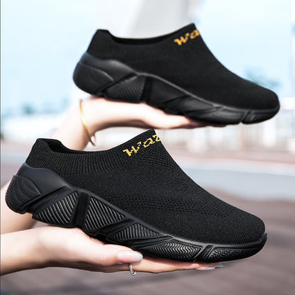 Men And Woman Sneakers Couples Slip On Half Shoes Comfortable Ankle Sock Shoes Increase Height Casual Shoes Size 35-47