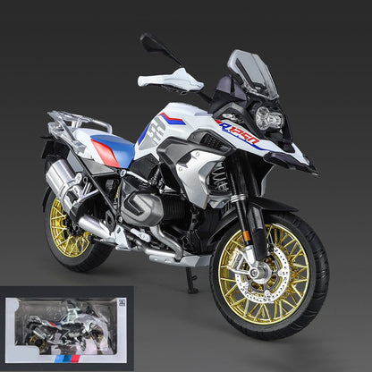 1/9 R1250 GS ADV Liga De Motocicleta De Corrida Diecasts Rua Esportes Motocicleta Modelo Simulação Com Luz Coleção Crianças Brinquedos Presente