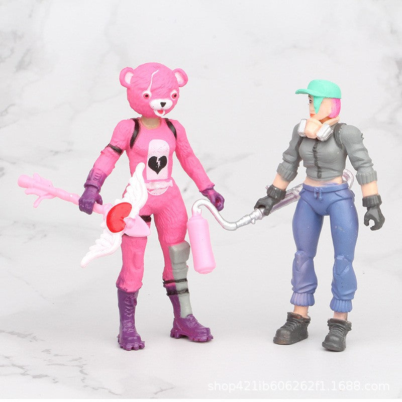 8 pçs/conjunto Fortnite Pvc Action Figure Modelo GK Jogo Fornite Brinquedo Colecionável Boneca com Arma Presente de Aniversário Infantil Natal