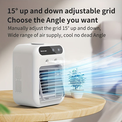 Ventilador USB de Mesa Tanque de Água Mini Climatizador Portátil Dispositivo de Resfriamento Pessoal Bateria de Lítio 1800mAh Ventilador de Baixa Tensão
