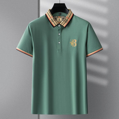 Men's Summer New Luxury Short Sleeve High Quality Designer Pattern Embroidered Anti Wrinkle Polo Shirt Business Casual T-shirt