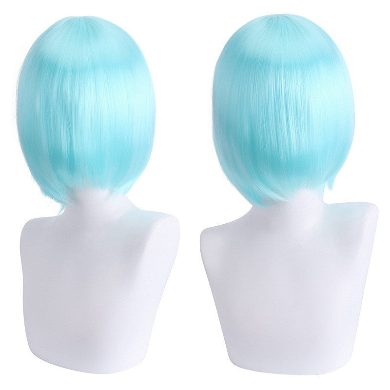 cosplay wig, face-controlling, short hair, thickened version, face-controlling style, colorful Synthetic fiber wig