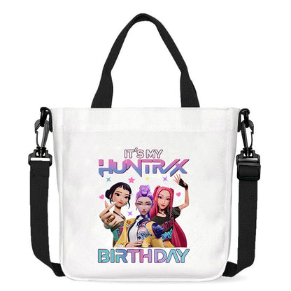 Kawaii KPop Demon Hunters Fashion Shoulder Bag Cartoon Handbag Large Capacity Crossbody Bag Portable Canvas Storage Bags Gift