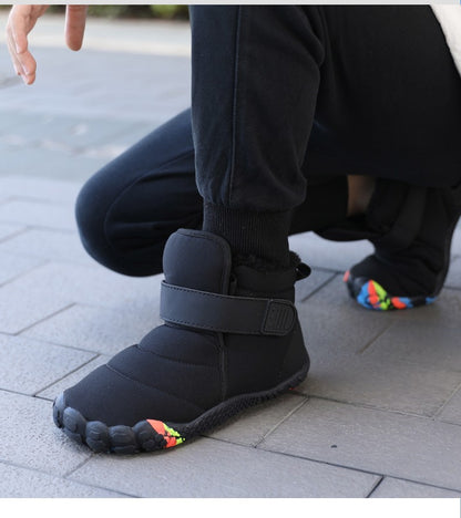 Kids 2025 New Wide Toe Barefoot Snow Boots Boys Girls Winter Minimalist waterproof Sneakers Girls Boys Non-Slip Warm Snow Boots