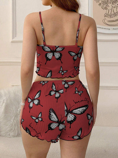 Casual Printed Pajamas For Women Two Pieces Sleepwear Women's Pajama Shorts Loungewear Sets Nightwear Female Home Suit Clothes