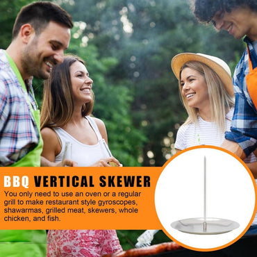 Vertical Tacos Al Pastor Skewer Stainless Steel Brazilian Barbecue Skewer Vertical Spit Stand Shawarma Kebabs Gyros BBQ Grilling